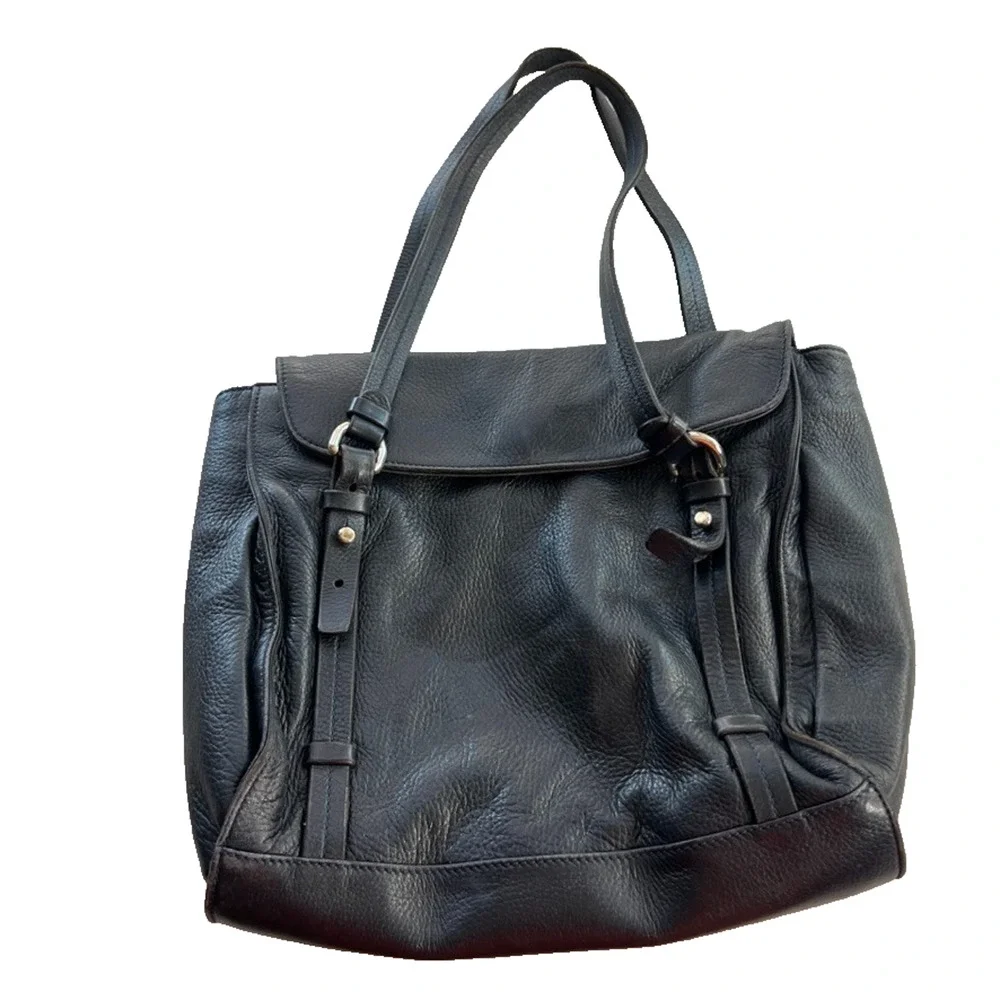 Mauro Governa Bag Women's Black Pebbled Leather With Adjustable Straps
